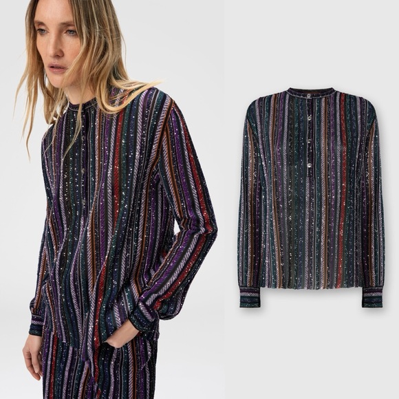 Missoni Tops - NWT Missoni Henley blouse with mandarin collar $1,770